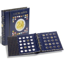 Album VISTA na 2 euro mince s kazetou, 4 listy, modrý (CLOP2EUROSET)