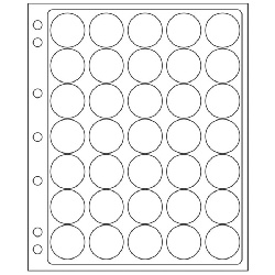 Listy ENCAP na mince v kasli, 2ks/bal, 35 otvorov pre CAPS 28 a 30 mm (ENCAP28/29)
