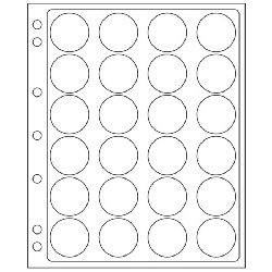 Listy ENCAP na mince v kasli, 2ks/bal, 24 otvorov pre CAPS 34 a 35 mm (ENCAP34/35)