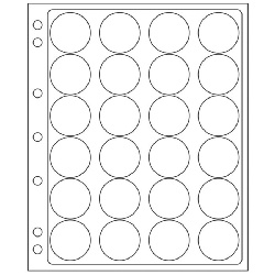 Listy ENCAP na mince v kasli, 2ks/bal, 24 otvorov pre CAPS 36 a 37 mm (ENCAP36/37)