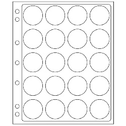 Listy ENCAP na mince v kasli, 2ks/bal, 20 otvorov pre CAPS 38 a 40 mm (ENCAP38/39)