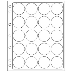 Listy ENCAP na mince v kasli, 2ks/bal, 20 otvorov pre CAPS 39 a 41 mm (ENCAP40/41)