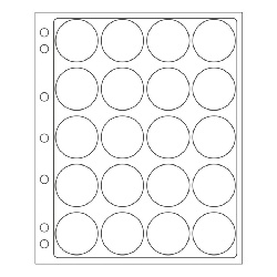 Listy ENCAP na mince v kasli, 2ks/bal, 15 otvorov pre CAPS 44 a 45 mm (ENCAP44/45)