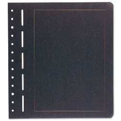 Albumové listy LEUCHTTURM čisté, čierny cardboard, gold borderline (BLS)