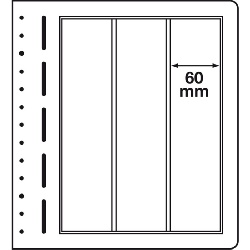 Albumové listy LEUCHTTURM LB-čisté, 10ks/bal, 3 riadkové 60 x293 mm (LB3VERT)