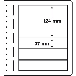 Albumové listy LEUCHTTURM LB-čisté, 10ks/bal, 4 riadkové 190x124 mm, 190x37 mm (LB4MIX)