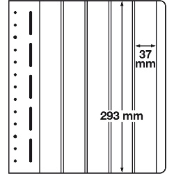 Albumové listy LEUCHTTURM LB-čisté, 10ks/bal, 5 riadkové 37 x293 mm (LB5VERT)