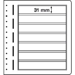 Albumové listy LEUCHTTURM LB-čisté, 10ks/bal, 7 riadkové 190x 31 mm (LB7)