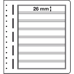 Albumové listy LEUCHTTURM LB-čisté, 10ks/bal, 8 riadkové 190x 26 mm (LB8)