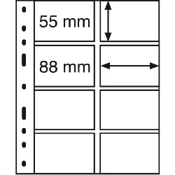 Listy OPTIMA, 10ks/bal, 4 riadkové, pre telefónne karty, číre (OPTIMA4VC)