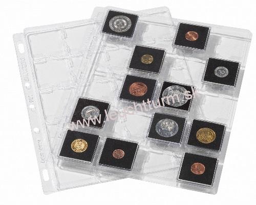 Listy SNAP na mince v kapsli, 2ks/bal, 20 otvorov pre QUADRUM 50 x 50 mm