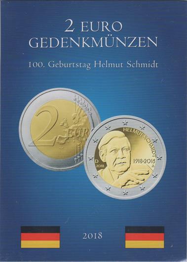 Mincová karta pre 2 euro mince Nemecko 2018 "Helmit Schmidt" (2EUROSET18/2)