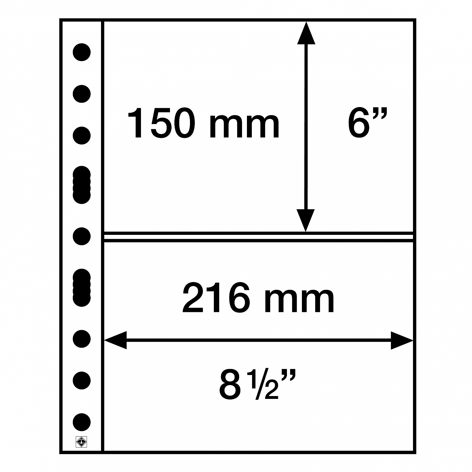 Listy GRANDE, 50ks/bal, 2 riadkové, číre (SH312-2C)