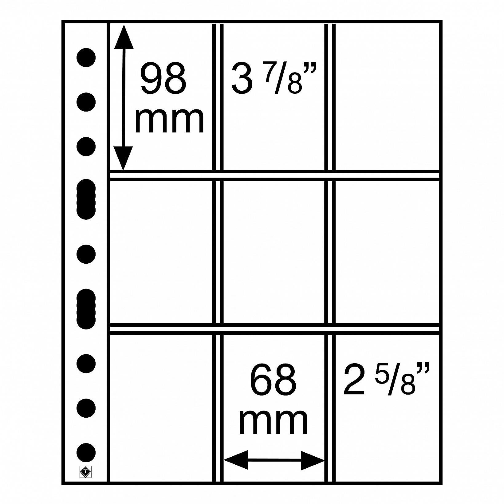 Listy GRANDE, 50ks/bal, 9 x 68x98 mm, číre (312-3/3C)