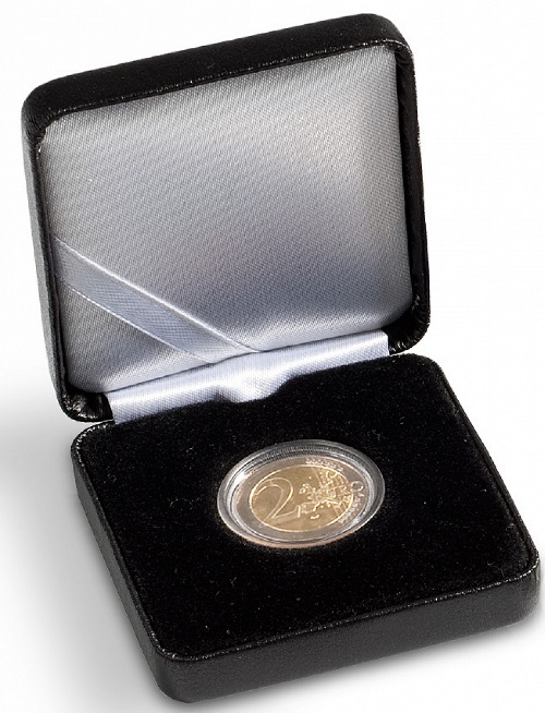 Etue NOBILE na mince pre 1x 2 euromincu v kapsli, čierna (NOBILE2EU)