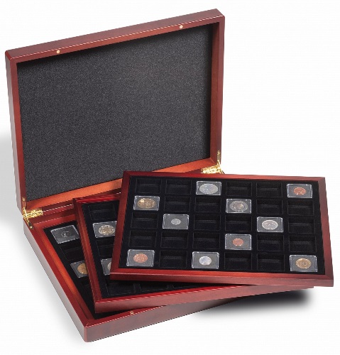 Kazeta VOLTERRA TRIO de Luxe, 90 x QUADRUM MINI 38 x 38 mm, mahagón (HMK3T30MS)