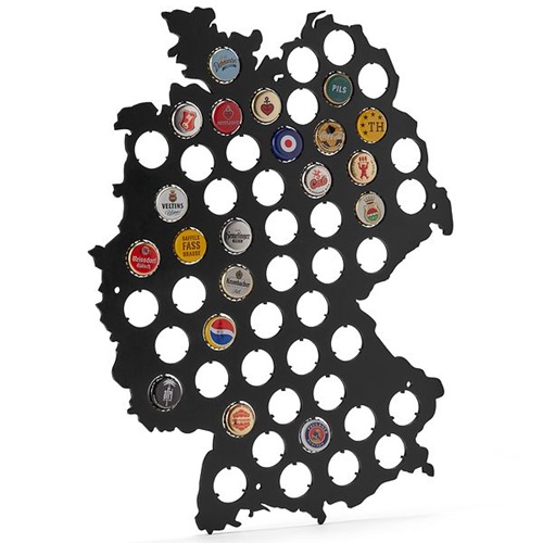 Stojan na korunkové uzávery v tvare Nemecka, pre 54 korunkových uzáverov