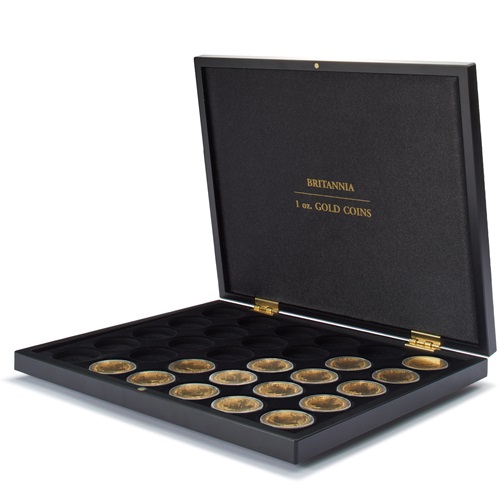 Kazeta VOLTERRA UNO de Luxe, 30 x 1 oz Au Britannia v kapsli, čierna 